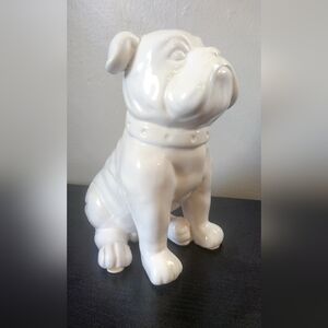 Ceramic Sitting Bulldog Figurine 9 In
